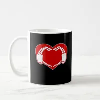 Heart Skeleton Hands Gothic Valentine Red Classic Coffee Mug
