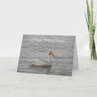 American Pelican on Mississippi River Birthday Card