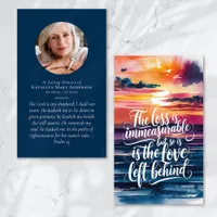 Loss is Immeasurable Sunset Memorial Prayer Card