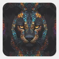 Mosaic Panther Art Square Sticker