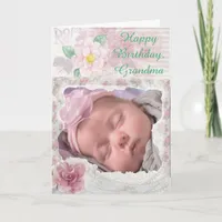 Personalized Photo Happy Birthday Grandma Card