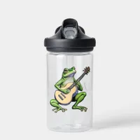 Funny Frog Playing Guitar Personalized Water Bottle