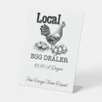 Local Chicken Eggs Dealer Pedestal Sign