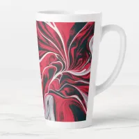 Bold Red, Black & White Marble | Latte Mug