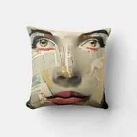 Artsy Unique Digital Art | Pretty Lady Abstract Throw Pillow