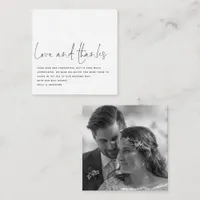 MINI Script Black White Newlywed Photo Thank You Note Card