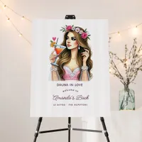 Drunk in Love Martini Bachelorette Welcome Foam Board