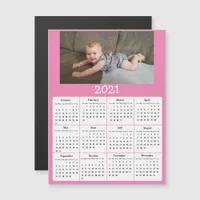 Custom Color Add  Photo to 2021 Mini Calendar Magnetic Invitation