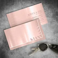 Minimal Metal Sheen & Foil Rose Gold Std ID791 Business Card