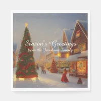 Chintzy Village Christmas Tree Seasons Greetings Napkins