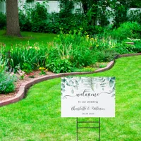 Wedding eucalyptus greenery script welcome sign