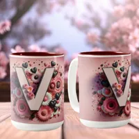 Valentine Day 3D A to Z Alphabet Coffee Mug