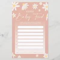 Guess Baby Food Game - Daisy Baby Shower Card