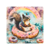 Squirrel on Floating Glazed Donut Funny Sweet