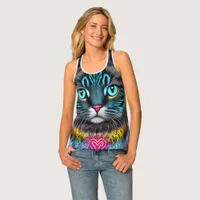 Neon Cat-Inspired Tank Top Collection