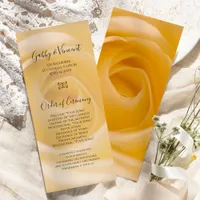 White Rose Floral Wedding Program