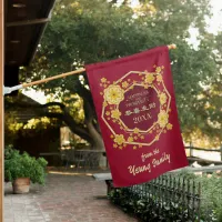 Chinese New Year Golden Flowers: Gong Hei Fat Choy House Flag