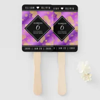 Elegant 6th Amethyst Wedding Anniversary Hand Fan