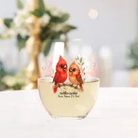 Charming Northern Cardinal Wine Glass