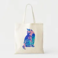 botanical cat tote bag