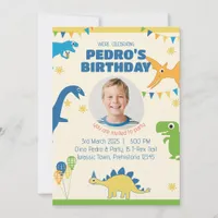 Photo Dinosaur Birthday Party  Invitation