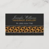 Orange Tribal Batik Stylish Black Business Cards