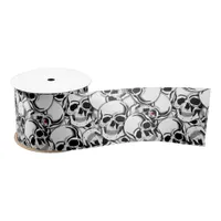 Pile of Skulls Red Eye ID222 Satin Ribbon