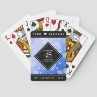 Elegant 45th Sapphire Wedding Anniversary Poker Cards