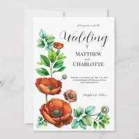 Sublime Watercolor Red Poppies in Vintage Style