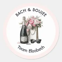 Bach & Boujee Team Bride Chic Bachelorette Classic Round Sticker