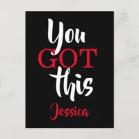 You Got This Motivational Quote Typography Black Postcard