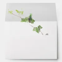 Green English Ivy Vine Watercolor Envelope