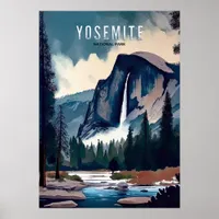 Yosemite Watercolor Poster