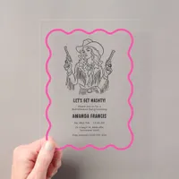 Let’s Get Nashty Nashville Cowgirl Bachelorette Acrylic Invitations