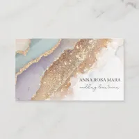 *~* QR Agate Lavender Mauve Gold Glitter AP66 Luxe Business Card