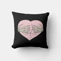 Heart Butt Hug Skeleton Hands Classic Throw Pillow