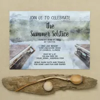 Boat Docks Summer Solstice Lake Party Invitation