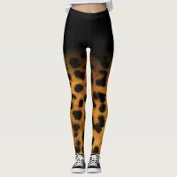 *~*  Leopard Animal Print & Brown & Black Leggings