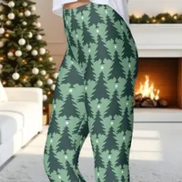 Green Christmas Tree Star Pattern Holiday Leggings