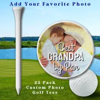 BEST GRANDPA BY PAR Father's Day Custom Photo Golf Tees
