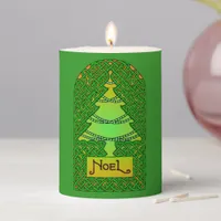 Celtic Christmas Tree Pillar Candle