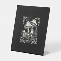 Cottagecore Aesthetic Mushroom Goblincore Mycology Pedestal Sign