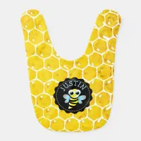 Personalized Honeybee Bumble Honeycomb Baby Bib