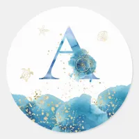 *~*  LETTER A - Beach Sea Ocean Envelope  Sticker