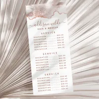 Chic White Marble Agate Rose Gold Glitter Rack Car Rack Card