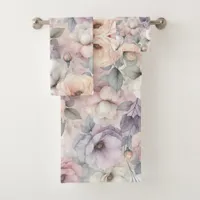 Elegant Rose Blossoms Bath Towel Set