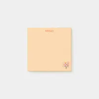 Simple Watercolor Floral Light Orange Custom Post-it Notes