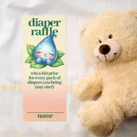 Cute Sleeping Baby Dewdrop Diaper Raffle Tickets