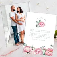 Watercolor Floral and Eucalyptus Greenery Photo Th Thank You Card