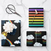 Rainbow Clouds Wrapping Paper Sheets